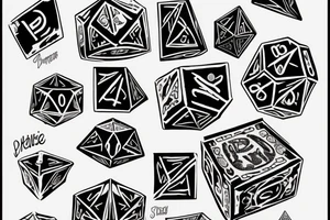 Drawing of dice the words paradice below tattoo idea
