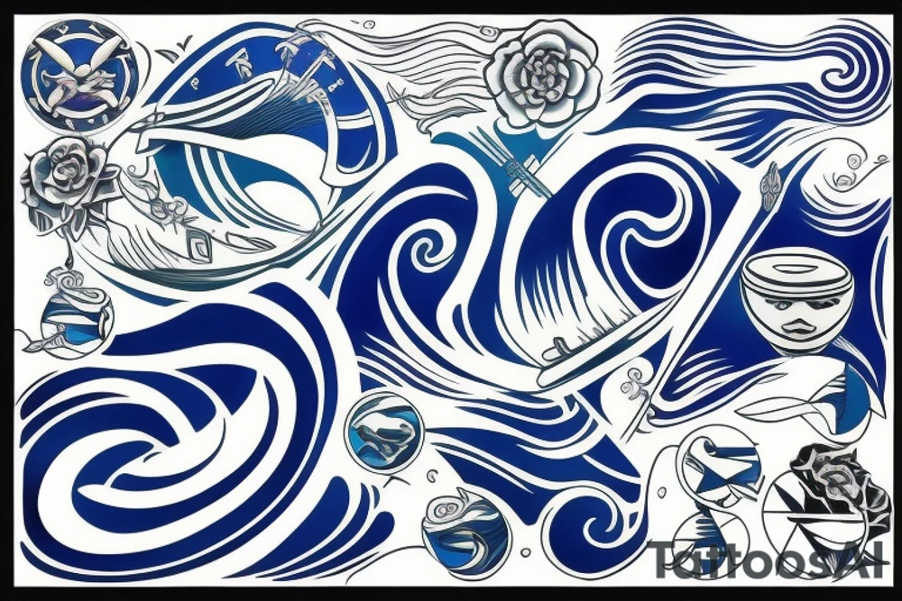 Blue Waves tattoo idea