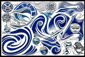 Blue Waves tattoo idea