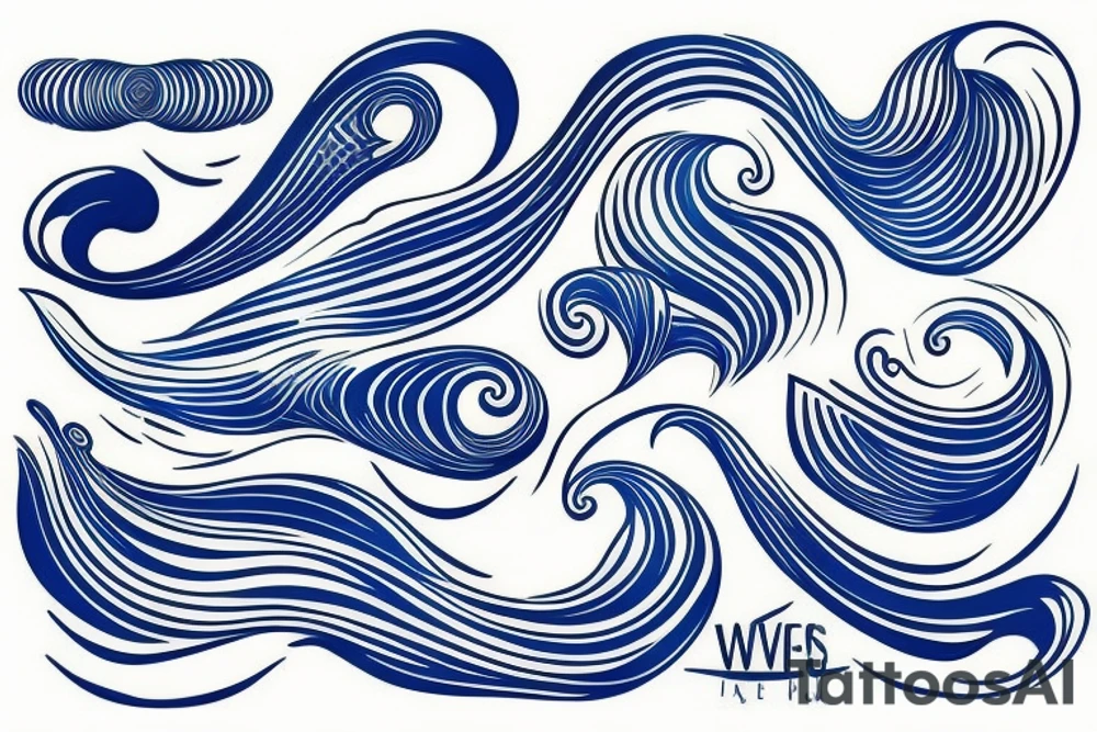 Blue Waves tattoo idea