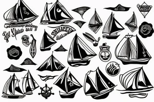 Ship with sails tattoo idea