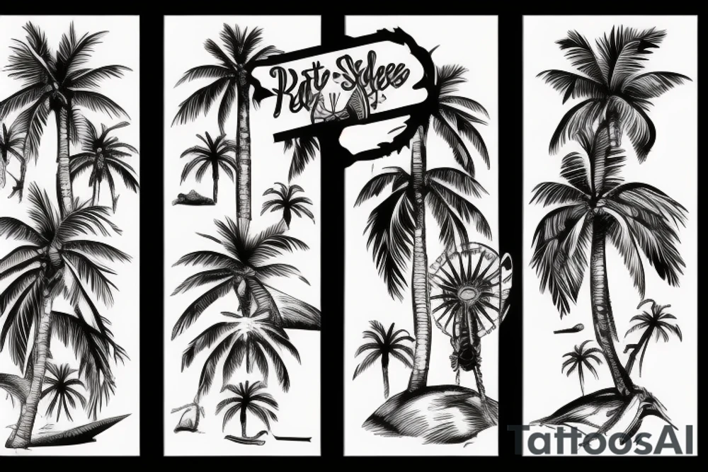 Palm trees tattoo idea