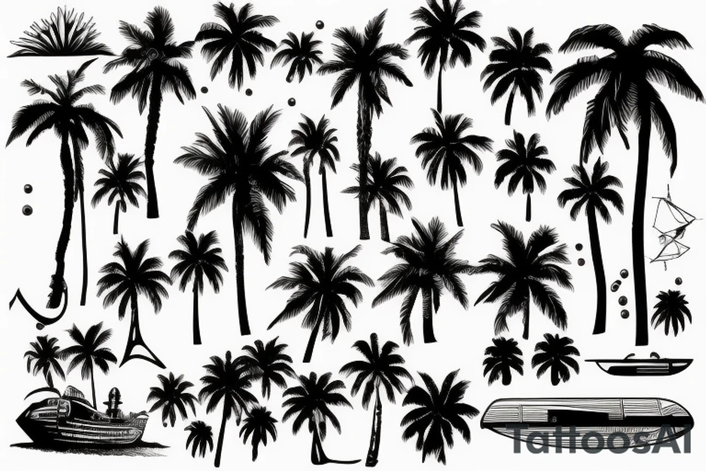 Palm trees tattoo idea