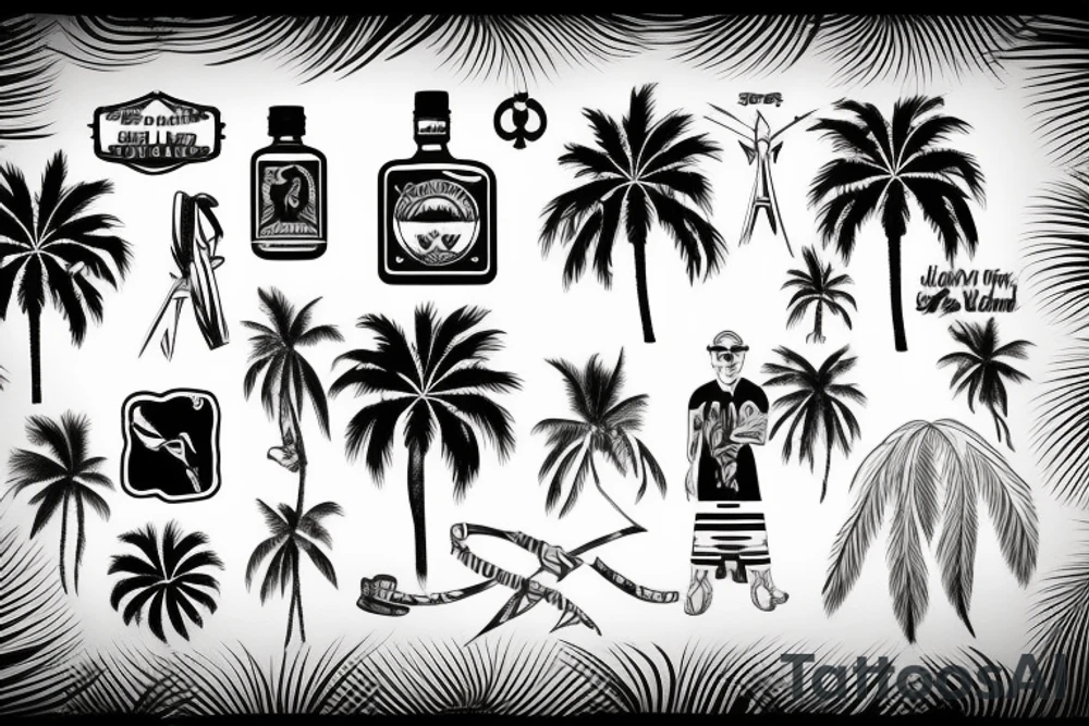 Palm trees tattoo idea