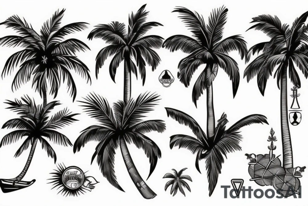 Palm trees tattoo idea