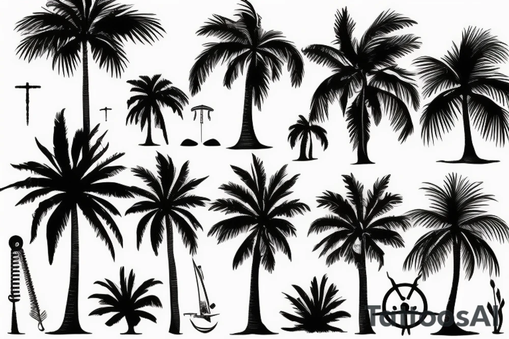 Palm trees tattoo idea