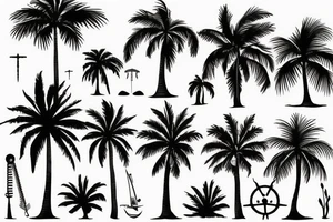 Palm trees tattoo idea