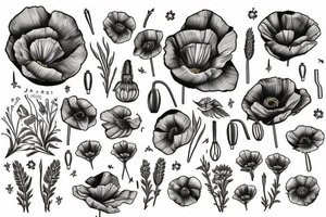 Golden poppy tattoo idea
