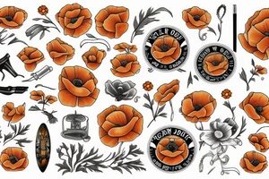 Golden poppy tattoo idea