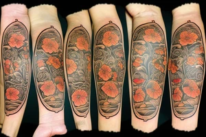 Golden poppy redwood tree tattoo idea
