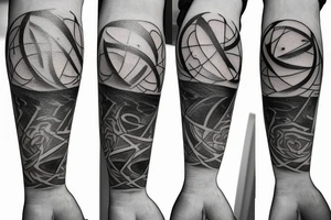 infinite 8 shaped hourglass with sand falling from both sides tattoo idea