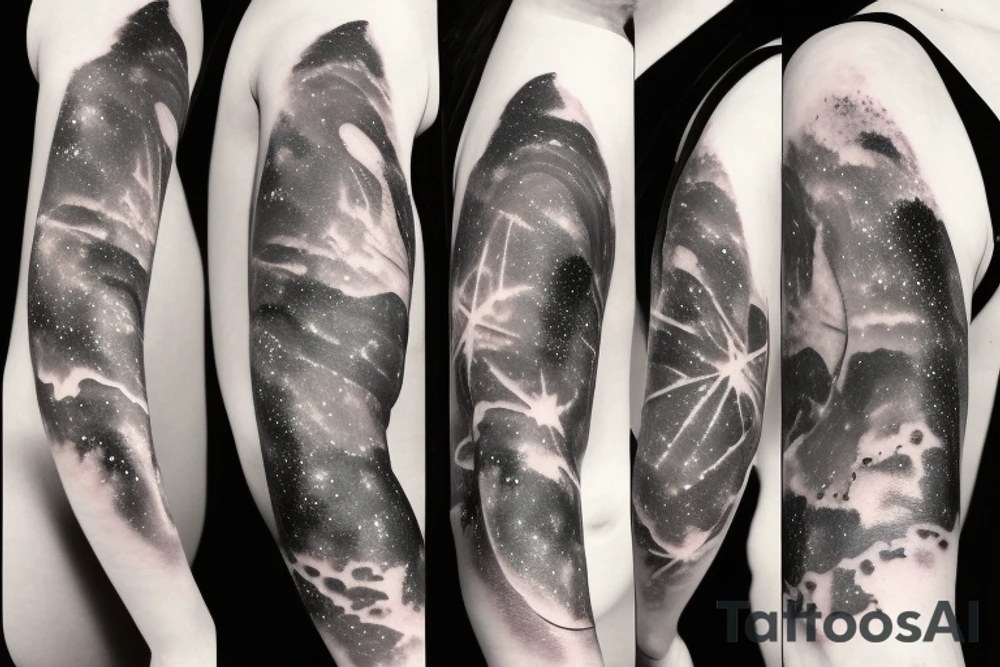 galaxy with angels tattoo idea