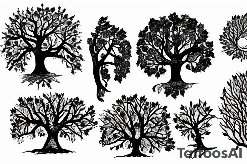big tree no leaves tattoo idea