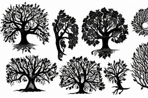 big tree no leaves tattoo idea
