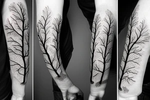 big strong tree no leaves tattoo idea