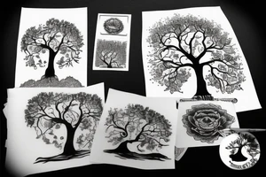 big strong tree no leaves tattoo idea