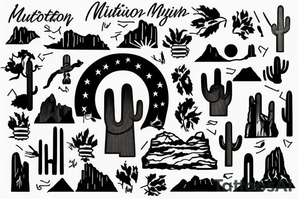 superstition mountains in arizona tattoo idea