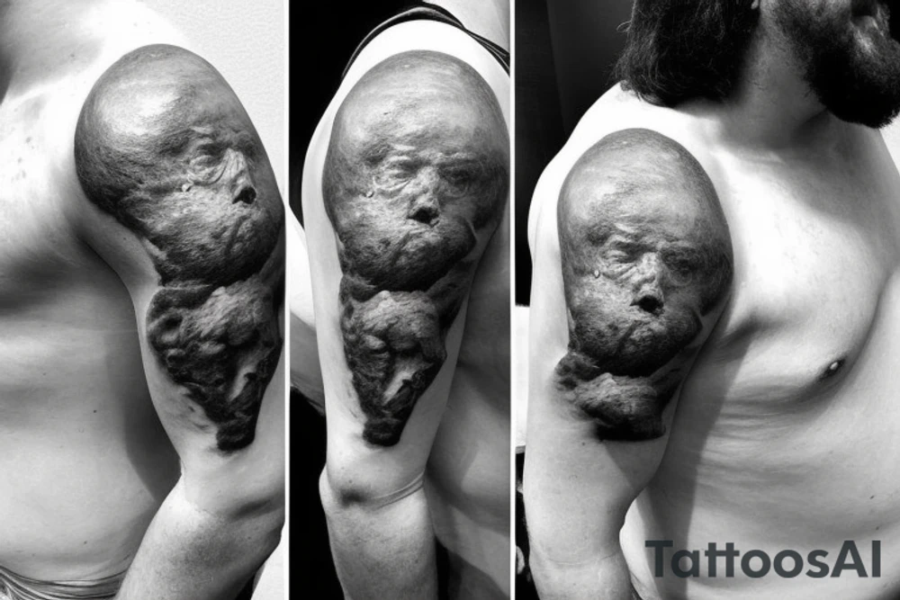 atlas, the giant who holds the world on his shoulders, if you saw that he stood, blood running down his chest, his knees buckling, his arms trembling but still trying to hold the world aloft with the last of his strength, and the greater his effort the heavier the world bore down upon his shoulders tattoo idea