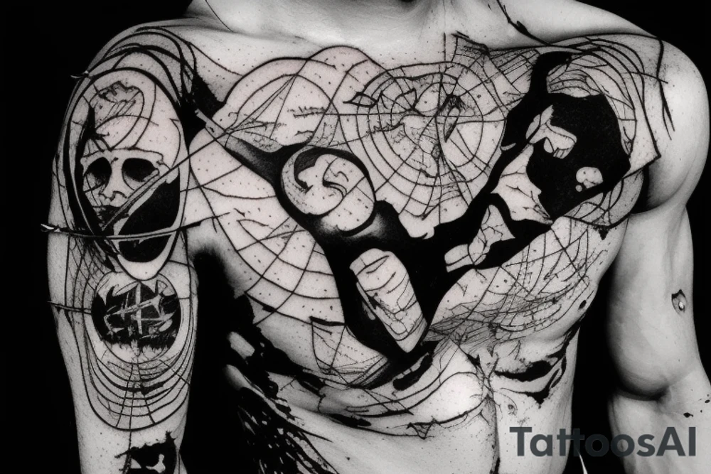 atlas struggling to hold the world on his shoulders. Blood dripping, clothes tattered tattoo idea