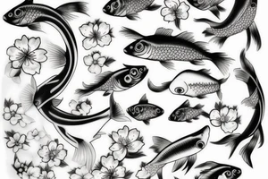 cherry blossom fish koi tattoo idea