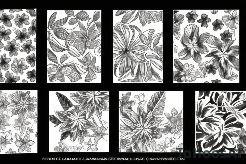 Stars, Hawaiian flower, tattoo idea