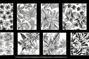 Stars, Hawaiian flower, tattoo idea