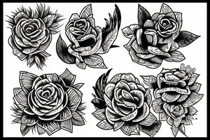 River oasis during a sunset tattoo idea