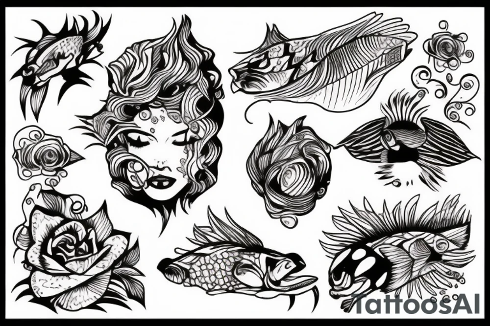 River oasis during a sunset tattoo idea