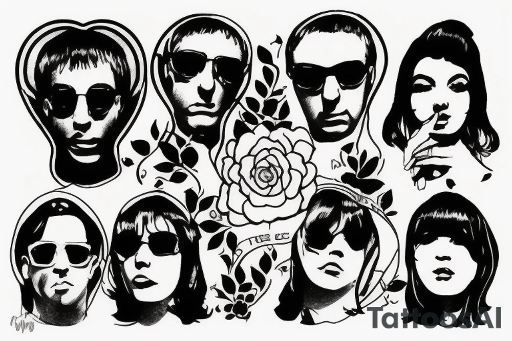 Oasis during a sunset tattoo idea