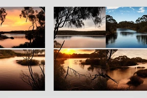 Australian River landscape during a sunset tattoo idea