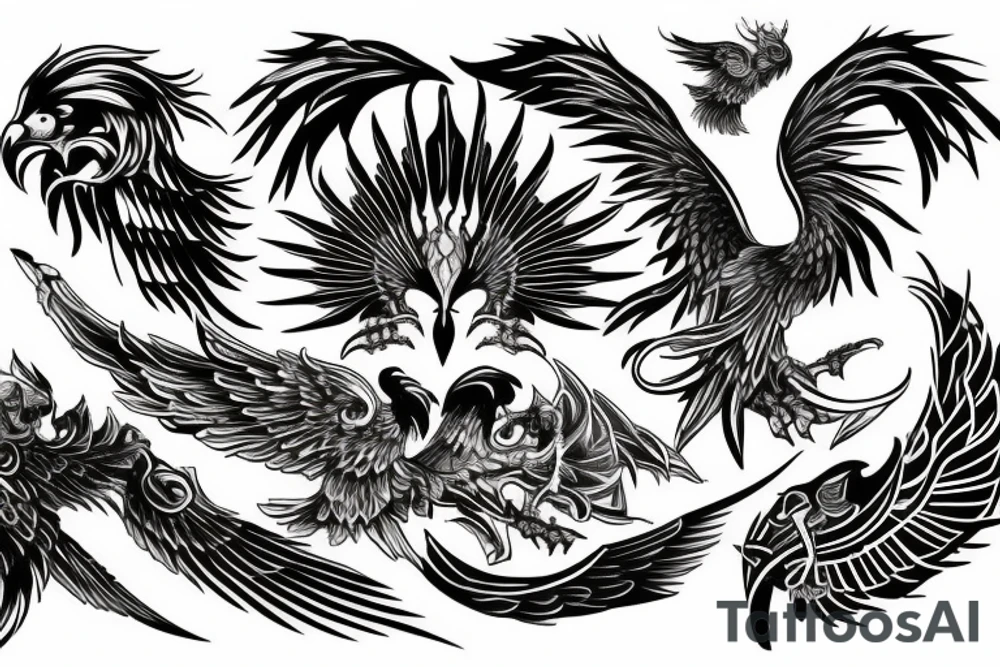 Russian Phoenix tattoo idea