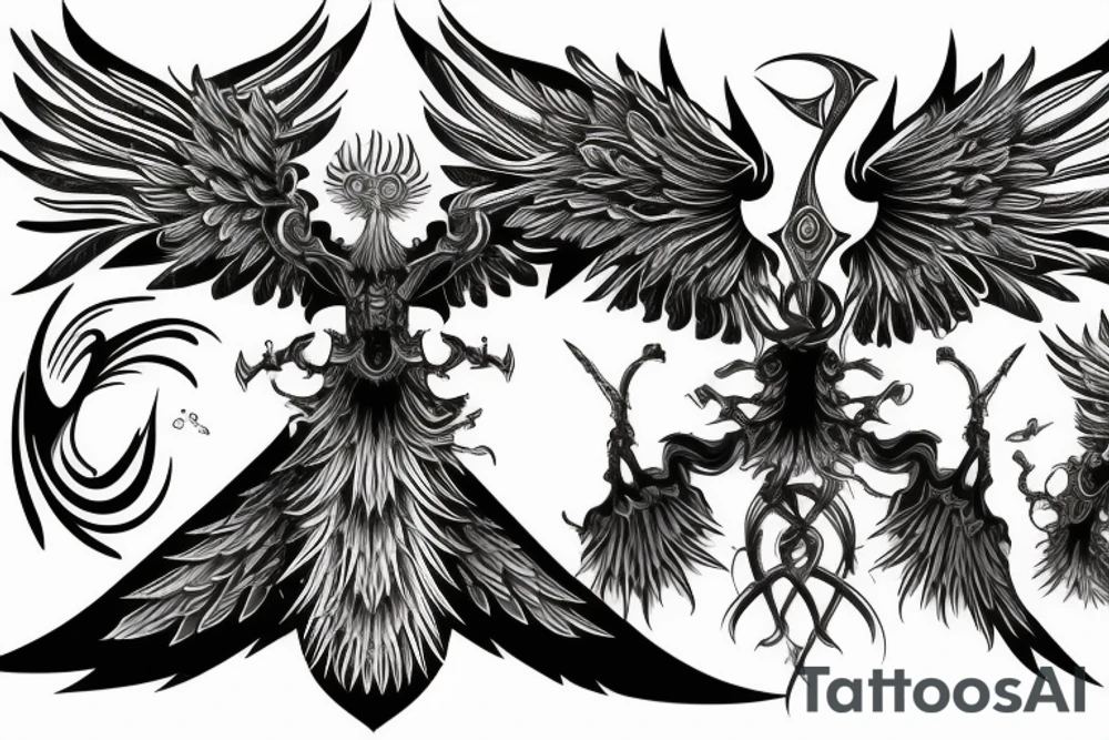 Russian Phoenix tattoo idea