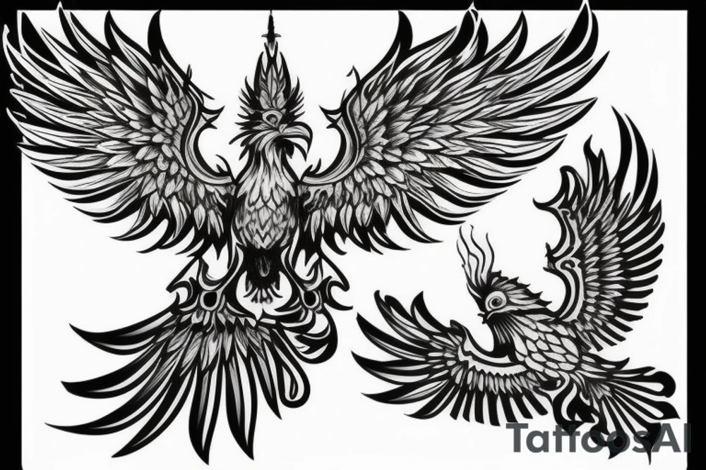 Russian Phoenix tattoo idea