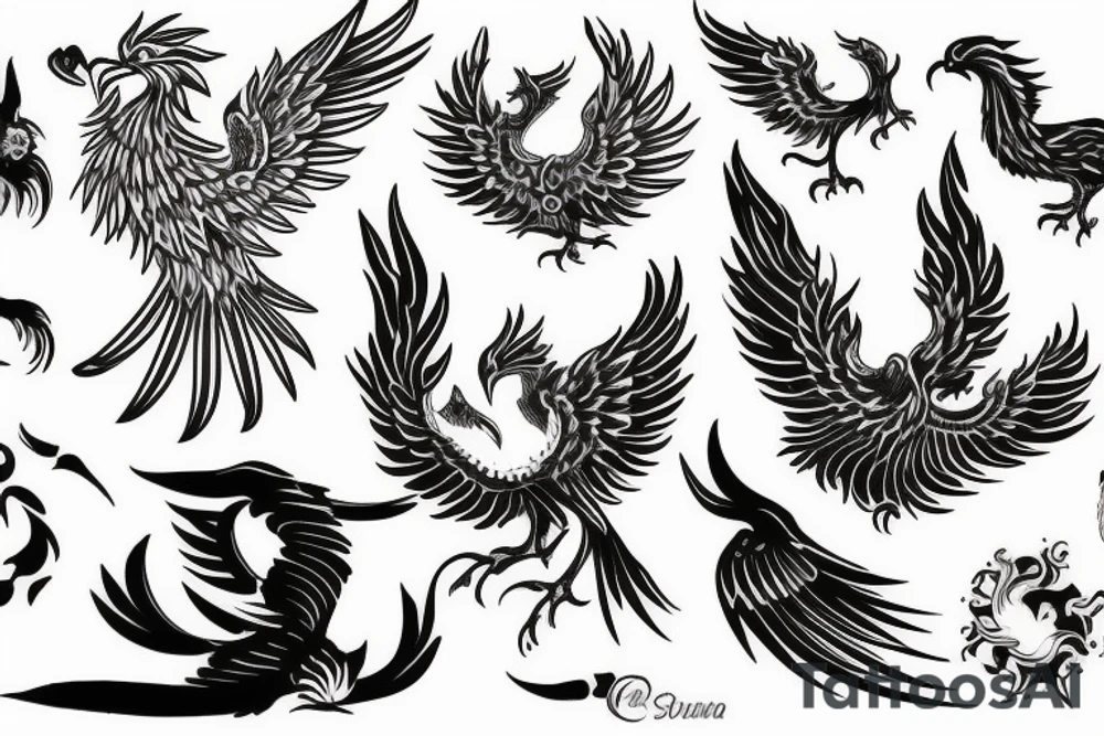Russian Phoenix tattoo idea