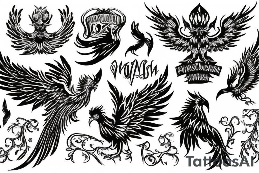 Russian Phoenix tattoo idea