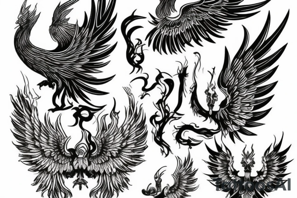 Russian Phoenix tattoo idea