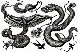 Flying snake tattoo idea