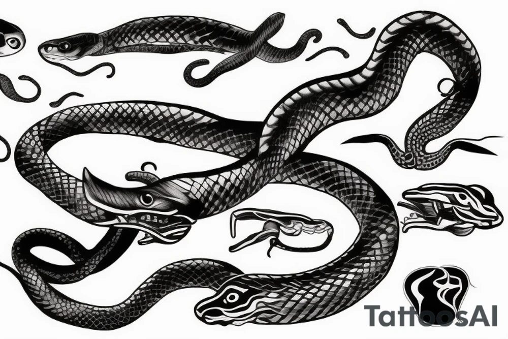Flying snake tattoo idea