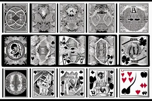 For back arm tattoo, design a combination of poker cards, snowboard, soccer ball, cinema, and convertible car. tattoo idea
