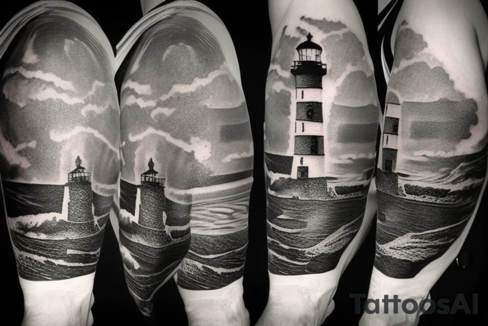 light house on the rocks near cliffs. tattoo idea