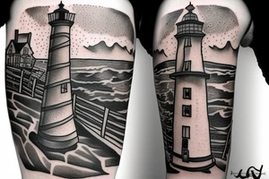light house near cliffs. tattoo idea