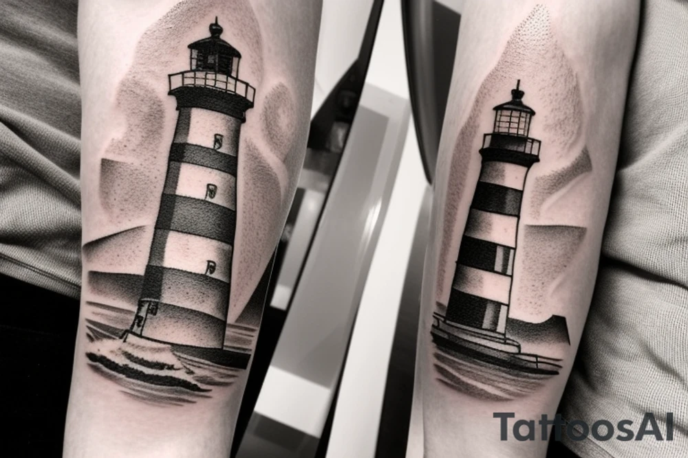 light house near cliffs. tattoo idea