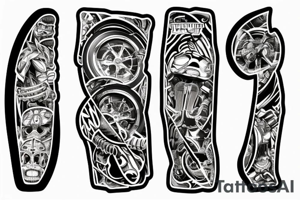 Three pillars surrounded by a motorcycle tire tattoo idea Three pillars surrounded by a motorcycle tire tattoo idea