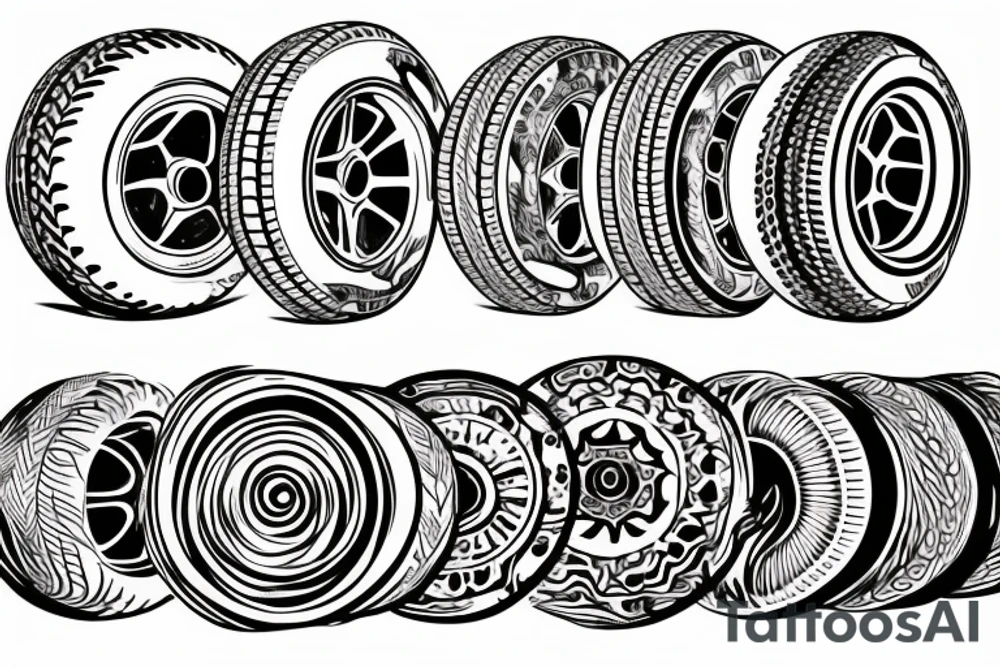 Three tires tattoo idea