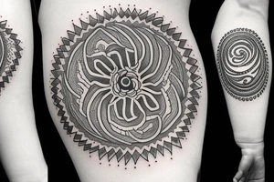 Three brush circles tattoo idea