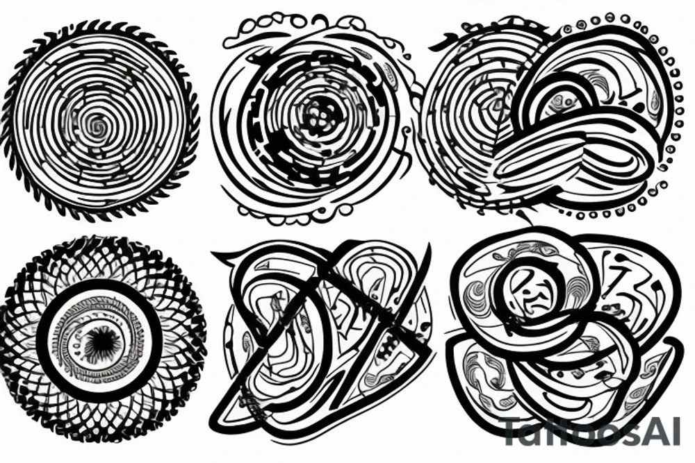 Three brush circles overlapping each other tattoo idea