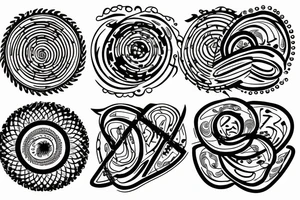 Three brush circles overlapping each other tattoo idea