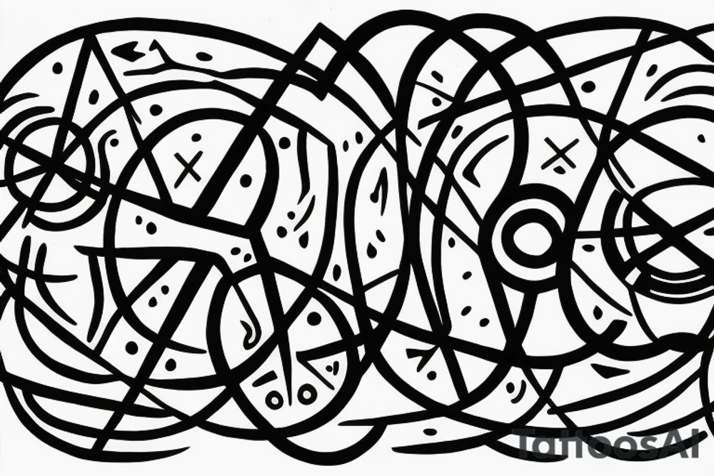 Three brush circles overlapping each other tattoo idea