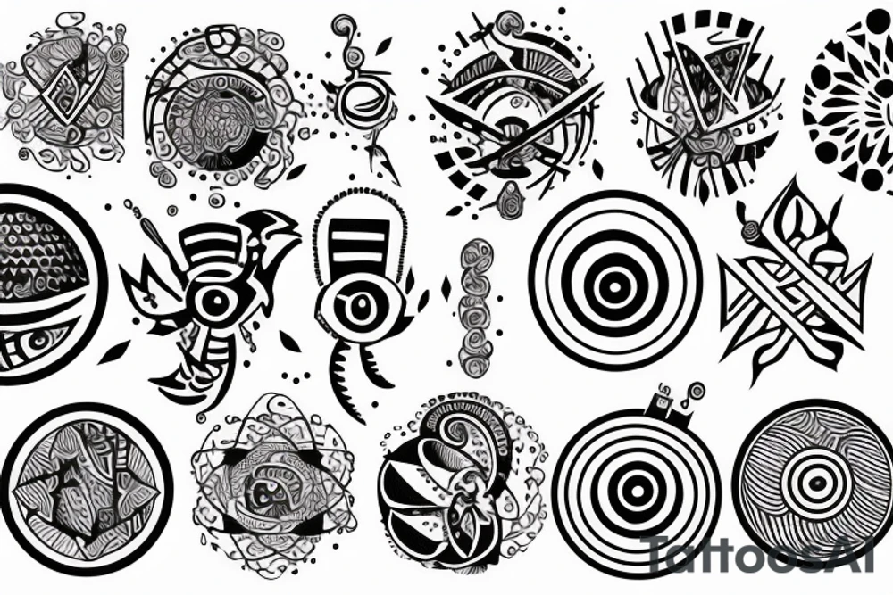 Three brush circles overlapping each other tattoo idea