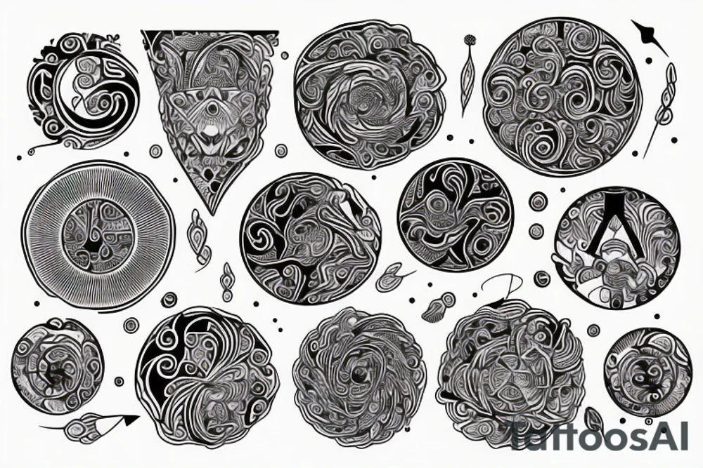 Three brush circles overlapping each other tattoo idea